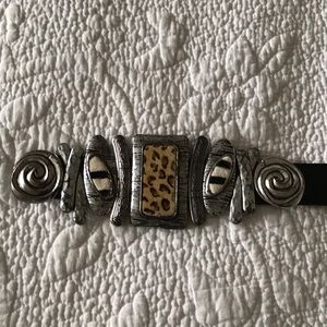 Chico’s Silver and Animal Print Belt